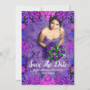 Reserve A Data Doce 16 Floco de Neve de inverno Aniversário