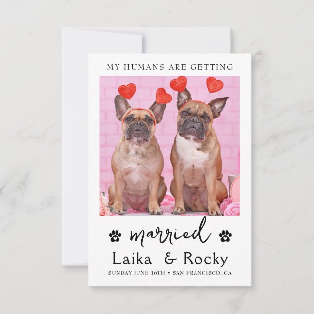 Reserve A Data Dog Wedding Invitation (Frente)