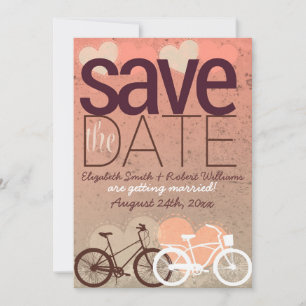 Reserve A Data Dois Bicicletas Fofo Amor Salve a Data