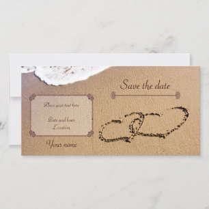 Reserve A Data Dois Corações Na Areia Salve A Data