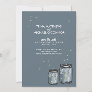 Reserve A Data Dois Mason Jars & Fireflies Salvar a Data
