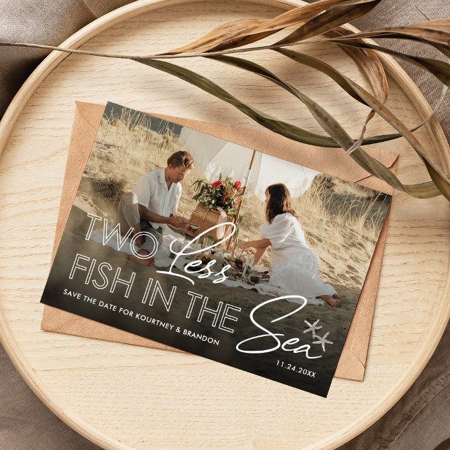 Reserve A Data Dois Menos Peixes No Mar Foto Save the Date (Criador carregado)