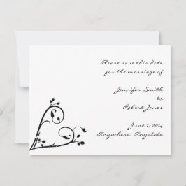 Reserve A Data Dois punhos brancos e coração Salvar a data