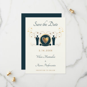 Reserve A Data Dois Termos de Casamento Masculino Azul LGBTQ
