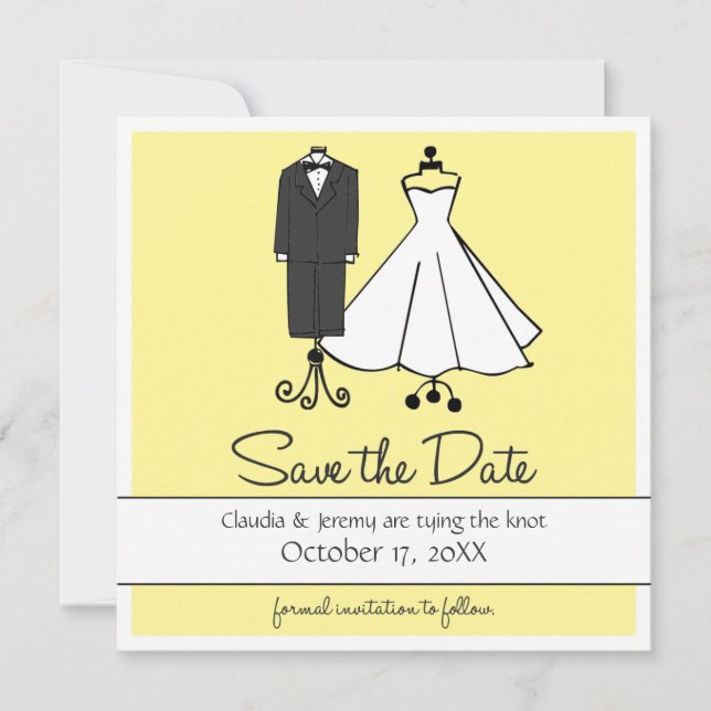 Reserve A Data Doodles de Casamento | Salvar a data (Frente)