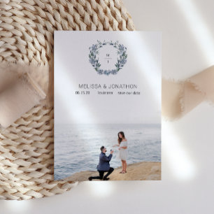 Reserve A Data Dosagem Pastel Azul Flores Noiva Salvar Data