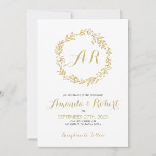 Reserve A Data Dourada coroa floral