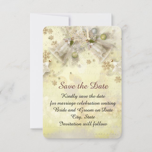 Reserve A Data Dourada de Natal Salve a data (Frente)