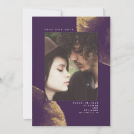 Reserve A Data Dourada Glitter EggPlant Purple Salve a Foto da Da