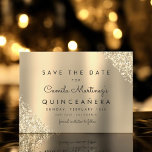 Reserve A Data Dourada Glitter Quinceanera Salve a Data<br><div class="desc">Anuncie sua próxima Quinceañera em estilo com nossa Dourada Glitter Quinceañera Salve o anúncio da Data. Este belo cartão captura a essência desta celebração marco, misturando o entusiasmo juvenil com um toque de glamour. Criado à perfeição, este cartão Save the Date apresenta um sotaque brilhante de ouro que adiciona um...</div>