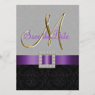 Reserve A Data Dourado negro roxo Guardar a data inicial