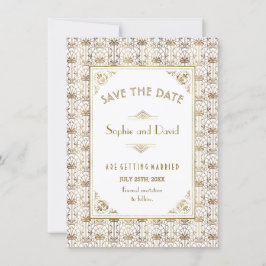 Reserve a Data | Dourado White Roaring 20s Art Dec