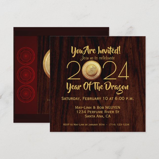 Reserve A Data Dragão de Bronze Vietnamita Têt Dragão Novo Ano 20 (Frente/Verso)