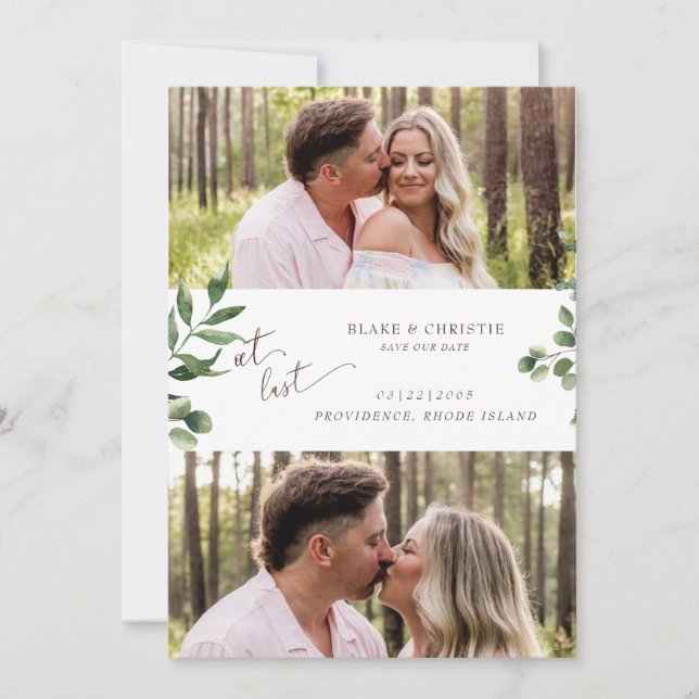 Reserve A Data Duas Fotografias No Último Casamento (Frente)