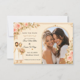 Reserve A Data Duas Noivas Enrubescem Rosa Floral Casamento Lésbi