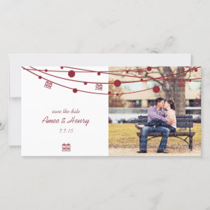 Reserve A Data Dupla Felicidade Lanternas Casando Salve a Data