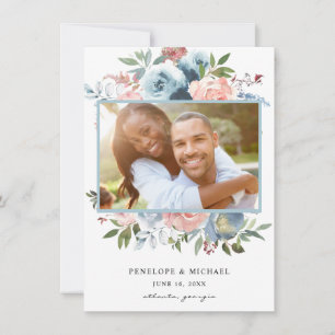 Reserve A Data Dusty Baby Blue & Pink Floral Salvar a Foto da Dat