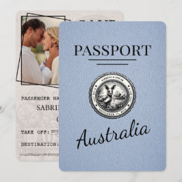 Reserve A Data Dusty Blue Austrália Passaporte Salvar Data
