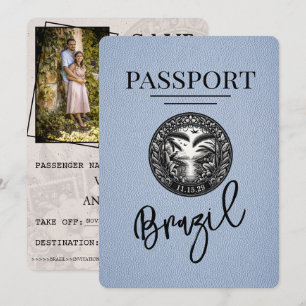 Reserve A Data Dusty Blue Brasil Passaporte Salvar Data