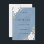Reserve A Data Dusty Blue Elegant Save the Date Card<br><div class="desc">Announce your special day with timeless elegance using this Dusty Blue Save the Date card. Featuring a clean minimalist layout and soft romantic blue tone, this design is perfect for modern, classic, beach, or garden weddings. The refined typography and muted dusty blue background create a sophisticated first impression for your...</div>