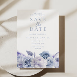 Reserve A Data Dusty Blue Floral Wedding