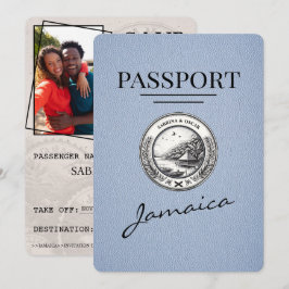 Reserve A Data Dusty Blue Jamaica Passaporte Salvar Data