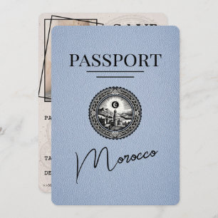 Reserve A Data Dusty Blue Marrocos Passaporte Salvar Data
