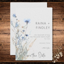 Dusty Blue Meadow Wildflower Modern Wedn