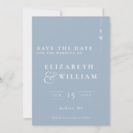 Reserve A Data Dusty Blue Modern Elegant Casamento Monográfico