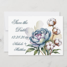 Reserve A Data Dusty Blue Peony and Cotton Wedding