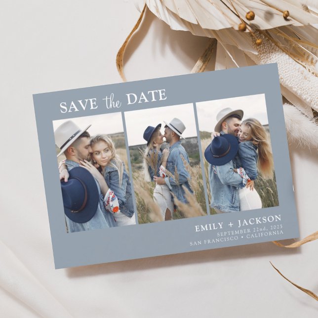 Reserve A Data Dusty Blue Salve a Data 3 Foto Simples (Criador carregado)
