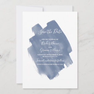 Reserve A Data Dusty Blue Watercolor Casamento Salva A Data