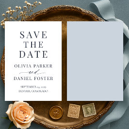 Reserve A Data Dusty Blue Wedding Save the Date