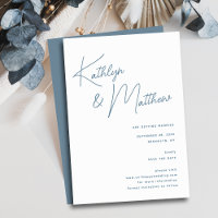 Dusty Blue Whimsical Script Minimalista Moderno