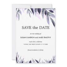 Dusty Botanical Floral Weding the Date Card