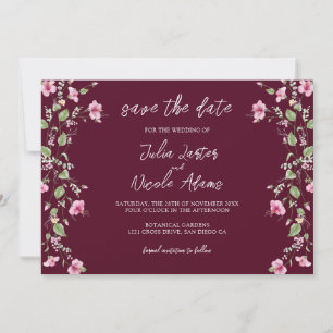 Reserve A Data Dusty Navy Azul Rosa Hibisco Flor de Casamento Chá