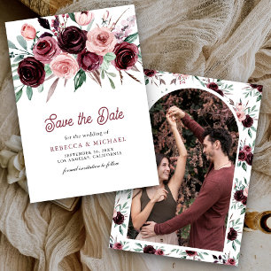 Reserve A Data Dusty Pink Burgundy Casamento Floral