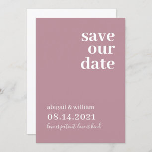 Reserve A Data Dusty Pink Rose Simple Modern Non-Photo Casamento