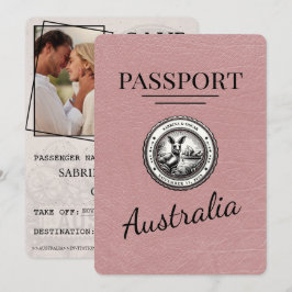 Reserve A Data Dusty Rosa da Austrália Passaporte Salvar Data