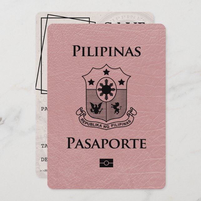 Reserve A Data Dusty Rosa Filipinas Passaporte Salvar Data (Frente/Verso)