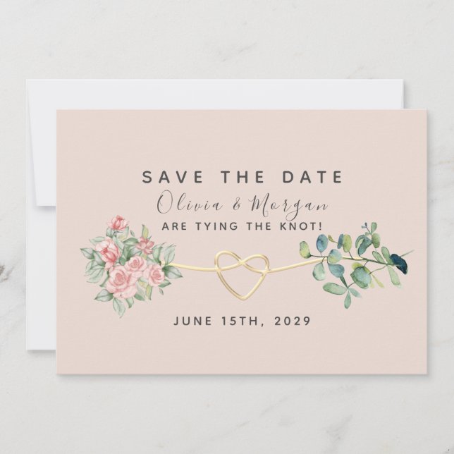 Reserve A Data Dusty Rosa Floral Eucalyptus Wedding (Frente)