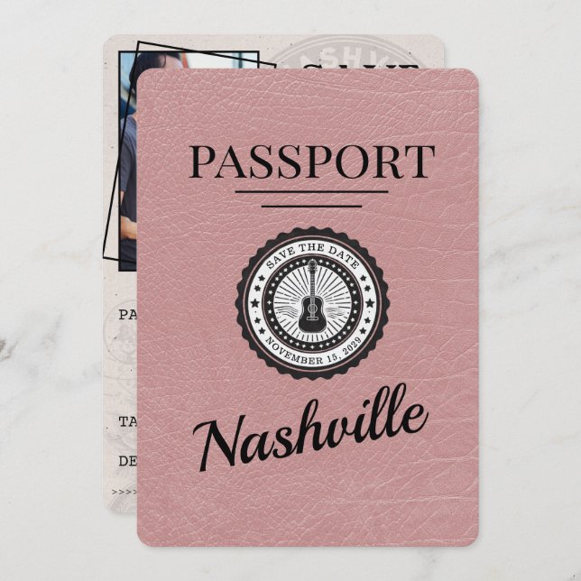 Reserve A Data Dusty Rosa Nashville Passaporte Salvar A Data (Frente/Verso)