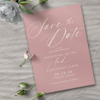 Dusty Rosa Rosa Mauve | Script Elegante Simples