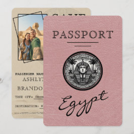 Reserve A Data Dusty Rose Egypt Passport Wedding Save the Date