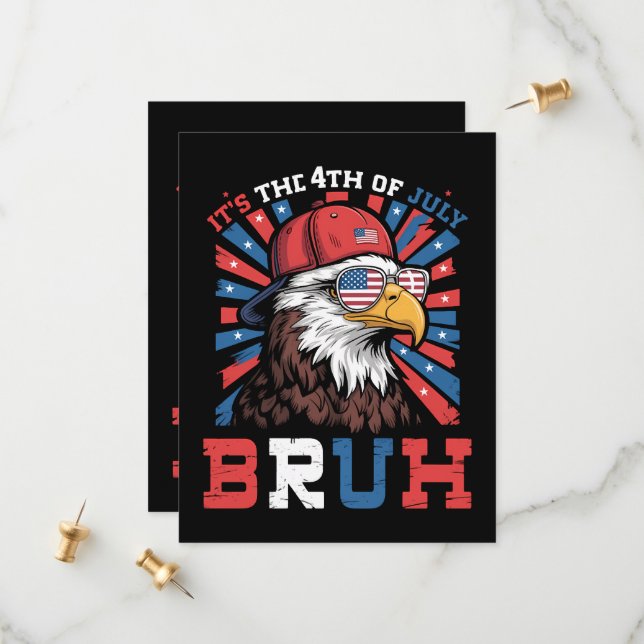 Reserve A Data É 4 De Julho Bruh Águia-Cabeluda Patriótico (Frente/Verso In Situ)