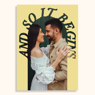 Reserve A Data E Assim Começa Foto de Arco Casamento Citrino