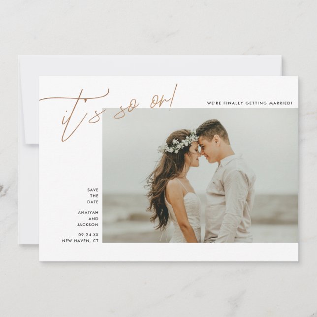 Reserve A Data É tão certo! | Fotografia com Tipografia Elegante  (Frente)