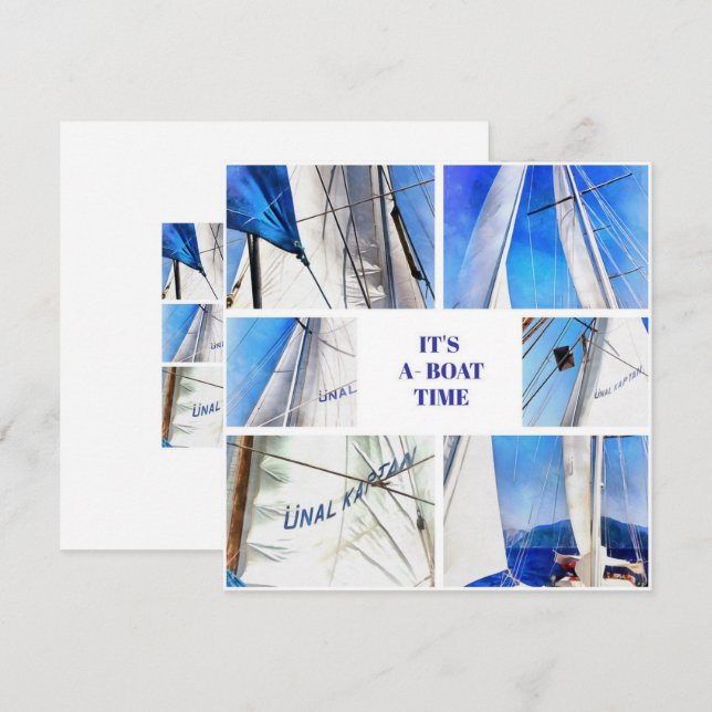 Reserve A Data É Um Barco Divertido Arrasto Brancas Brancas (Frente/Verso)