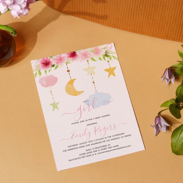 Reserve A Data É uma festa de chá de fraldas floral. (Criador carregado)