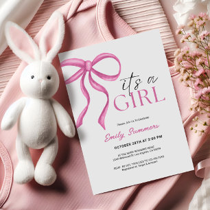 Reserve A Data É uma Menina Fita Rosa